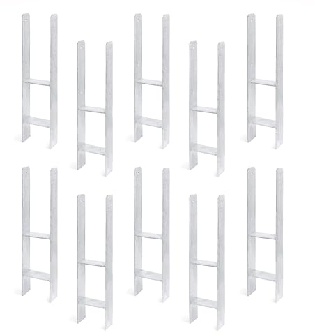 Alberts 203948 10er-Set H-Pfostenträger | feuerverzinkt | lichte Breite 121 mm | Gesamthöhe 600 mm | Materialstärke 5 mm
