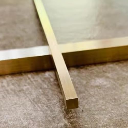 Brass Transition Strip Brushed Brass Door Threshold Durable Edge Protector for Flat Floor Gap Cover Bar Wood to Tile Wall Edging Trim Strips (0.5cm x 0.5cm)