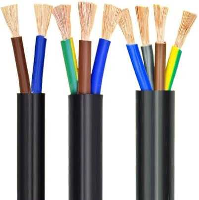 Generico 5m Cavo Elettrico 4mm² PVC Nero 3-core x 4mm²