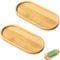 Light Bamboo Wooden Tray Oval Soap Dispenser for Tea/Coffee Cake Succulent
