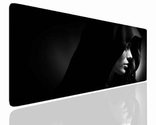 Tappetino Mouse XXL Gaming 900x600x4mm Tappetino Scrivania Grande Mouse Pad Mat con Bordi Cuciti, Tappetino Gaming Base in Gomma Antiscivolo, Mousepad per Tappetino Mouse e Tastiera PC, Mystery