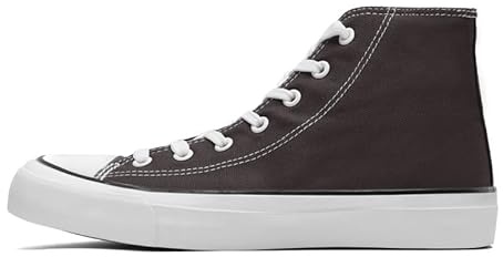 Zapatillas de moda para mujer Xinran & Shengli, zapatillas altas de lona para mujer y hombre, clásicas, con cordones, bombas, zapatillas casuales, tenis, para caminar, gris oscuro, 35 1/3 EU