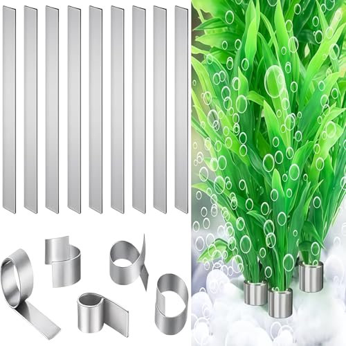 Aquarium Plant Weights Anchors Prevents Floating, 20 Pcs Bendable Plant Anchors Over Weight Anchor, Metal Aquatic Plant Weights, Reinforced Weights for Live