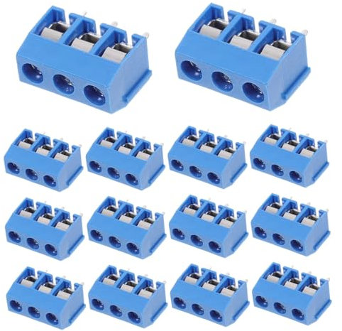 DECORNIJIA 20 Stück Terminals Schraubklemmenanschluss PCB Schraubklemmenblock Steckverbinder Leiterplatten Kompakter Steckverbinder Anschlussklemme Schrauben für Platine verzinntes Eisen Blue