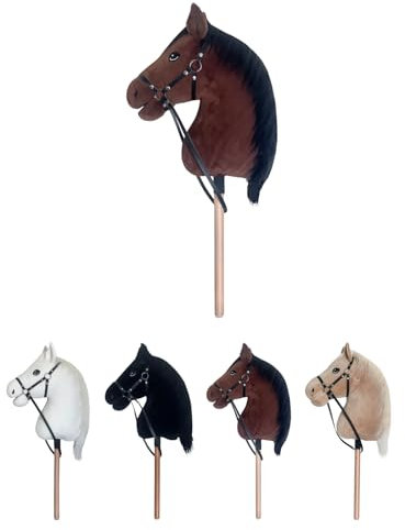 RL24 - Hobby Horse Pferde IRHFree Spirit von Imperial Riding – Steckenpferd – Spielpferd aus Plüsch mit Holzstock & Mähne – Stockpferd ohne Griffe & Rollen – Hobby Horsing – Dunkelbraun