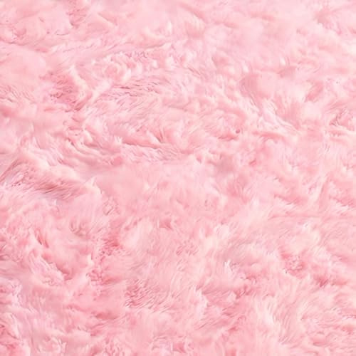 AIMECO Hochflor Teppich Wohnzimmer Carpet Rosa 100X160cm Anti-Rutsch Extra Große Teppiche Schlafzimmer flauschig Teppiche Matte Teppichen Mädchen Schlafzimmer und Kinderzimmer