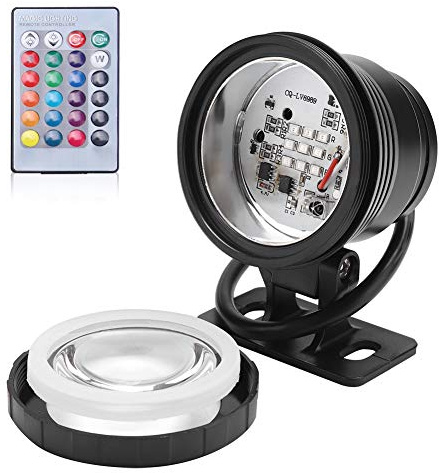 Greensen LED Unterwasser Beleuchtung mit Fernbedienung, RGB Teichlampe für Brunnen und Garten, Schwarz