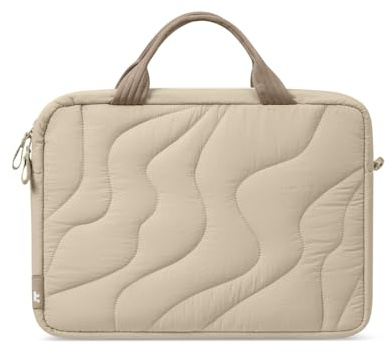 tomtoc 14 Inch Protective Puffy Laptop Carrying Bag for Women, Lightweight Laptop Case Fits 14-inch MacBook Pro M5/M4 2025 & Other 13/14 Computers, Work Bag Briefcase Handbag with Organized Storage