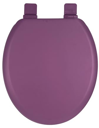 WC-Sitz Holzkern, Matt – Soft-Touch & ultraglatt (ohne Orangenhaut), Absenkautomatik & Schnellverschluss (Easy-Clean) – O-Form, Lochabstand 155 mm – PIKLiDS (Violett matt)