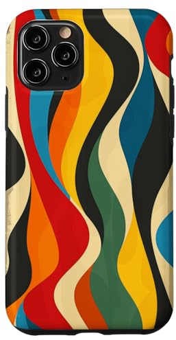 Retro 60er/70er Jahre gewellte Streifen abstrakte Hülle für iPhone 11 Pro