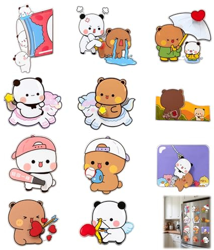 Bubu Dudu Magneten Kühlschrank Set, 11 Teile Rotierende Magnetische Kühlschrankmagnete, Dekoration für Küche und Büro, Geschenk für Anime Fans