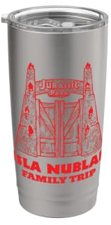 Jurassic Park Family Trip Isla Nublar Vaso térmico de acero inoxidable de doble pared