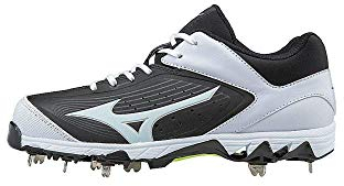 Mizuno Damen Womens Swift 5 Fastpitch Cleat Softball-Schuh, schwarz/weiß, 35 EU