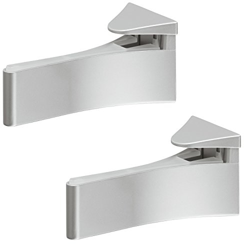 Gedotec Support Étagère Murale - Cara - Fixation de Tablette et Console en Verre et Bois de 3 à 38 mm - Cuisine, Salle de Bain, Meuble - Chrome Poli - 65 x 130 x 41 mm - Charge 50 kg - 2 Pièces