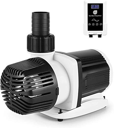 aquastation Silent Swirl Controllable DC Aquarium Pump 40W 1320GPH-marine wavemaker Return Pump with sine Wave Controller for Salt/Freshwater Coral Reef Fish Tank Sump Circulation (DC5000)