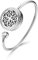 Cupimatch Schnitzen Armband Armspange Damen Edelstahl Aufklappbar zum Öffnen Foto Medallion Strass Aromatherapie Wachs 17cm Geburtstagsgeschenk mit Geschenk Box, Silber