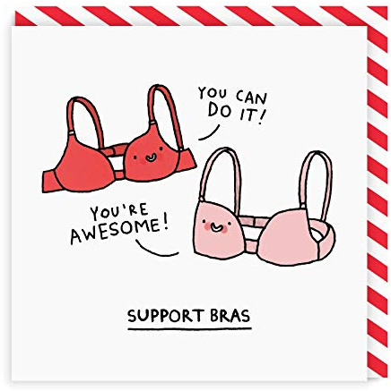 Ohh Deer Support Bras Square Greeting Card (One Size) (Multicoloured)