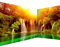 murando Photo Wallpaper Waterfall 539x250 cm / 212 x 98 Peel and Stick Self-Adhesive Corner Foil Print Wall Mural Angle Wallpaper Nature Sun Forest Tree Landscape Orange c-B-0475-a-a