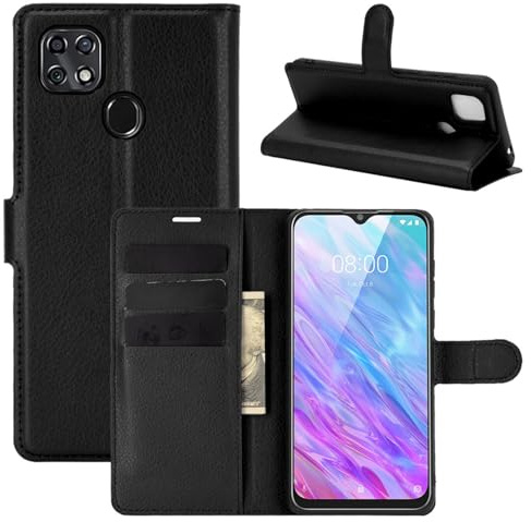 betterfon Handyhülle Kompatibel mit ZTE Blade A5 (2020) | Premium Qualität TPU Klapphülle für Blade A5 (2020) mit Kartenfächern | Magnetverschluss Handyhülle | Schwarz