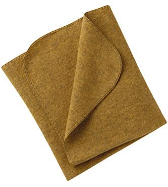 Engel Natur, Baby Fleece Decke mit Muschelkante, 100% Wolle (kbT) (80x100 cm, Safran melange)