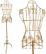 PrimoLiving maniquí modista Ana de Metal Dorado - maniquí Vestido Vintage Regulable en Altura - Ideal como maniquí de señora o Perchero - P-12895