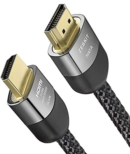 Zeskit Maya 8K 48Gbps Certified Ultra High Speed HDMI Cable 1.5ft, 4K120 8K60 144Hz eARC HDR HDCP 2.2 2.3 Compatible with Dolby Vision Apple TV 4K Roku Sony LG Samsung Xbox Series X RTX 3080 PS4 PS5