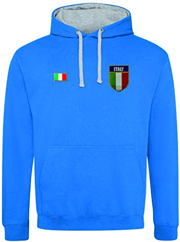 Felpa con cappuccio non ufficiale della squadra di rugby dell'Italia Sei Nazioni - Felpa unisex per tifosi di rugby - Abbigliamento comodo e caldo per torneo Sei Nazioni, bianco, XL