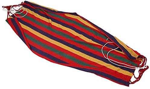 HNGM Hängematte 190 cm x 80 cm Gestreifte Hängematte Leinwand Hängematte 120 kg stark und bequem (Color : As Shown)