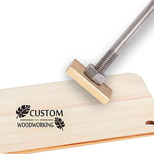 CREATPLANET Custom Holzbrandeisen 3 cm Leder Stempel Brandeisen Custom Logo Heat BBQ Stempel Mit Messingkopf Und Holzgriff Für Die Holzbearbeitung Backen Handgefertigtes Design - Monstera Leaf