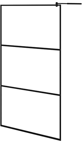 vidaXL Parete Doccia Walk-in in Vetro Trasparente ESG Nera 115x195 cm