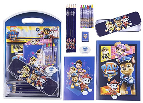 Cerdá - Fourniture Scolaire Complet de Pat Patrouille avec Étui en Métal - Licence Officielle Nickelodeon