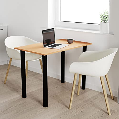mikon 120x60 | Esszimmertisch - Esstisch - Tisch mit SCHWARZEN Beinen - Küchentisch - Bürotisch | BAYERISCHE BUCHE