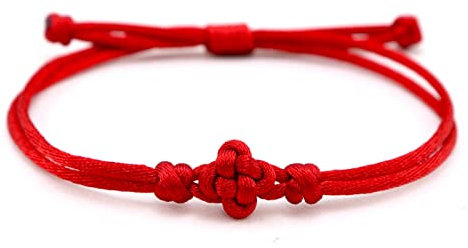 Bracelet Bresilien, Bracelet Réglable Noeud Chinois Ethnique Tissé Bracelets Porte-Bonheur Rouge À La Main Charme Amitié Bracelets Femmes Hommes Cadeau