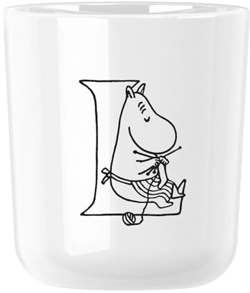 Rig-Tig Tasse Moomin ABC - L, Becher mit Buchstabe, Kunststoff, Weiß, 200 ml, Z00706-L