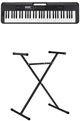Bundle of Casio CT-S300AD 61 Touch-Sensitive Keyboard with AC Adapter Included + Casio ARST Keyboard Stand - Black