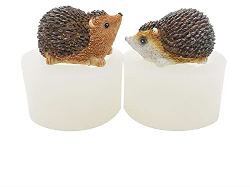 Xidmold 2 Stück 3D Igel Silikonform Kerzenform Seifenform Igel Backform Kuchen Silikon Formen für Fondant, Tortendeko, Schokolade, Seife, Sojawachs Kerzen, Gips, Epoxidharz Handwerk