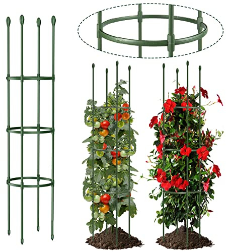LOMNYIY Rankgitter für den Garten, Tomatenkäfig, hohe Pflanzenstütze, Kletterranken, Blumenständer, Gurken-Rankgitter, Pflanzkäfig (140 cm, 1 Stück)