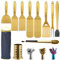 Berglander Oro Griglia Barbecue Set 10 pezzi, placcatura oro titanio BBQ accessori barbecue kit, Manico in acciaio inossidabile, nessuna fusione non si stacca e resistente al calore