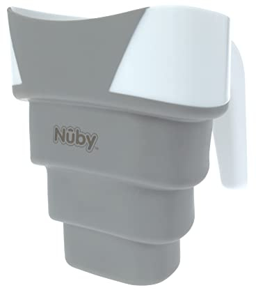Nuby Collapsible Rinse Pail for Baby Bath Time - Collapsible Bucket with Easy Grip Handle to Rinse Baby Shampoo and Soap - Baby Essentials