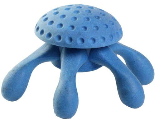 KIWI WALKER Let's Play! Octopus Dog Toy - Durable TPR Foam, Soft on Teeth & Gums - Floats in Water, Interactive Outdoor Play - Perfect for Medium & Large Dogs - Maxi Size 17cm, Blue