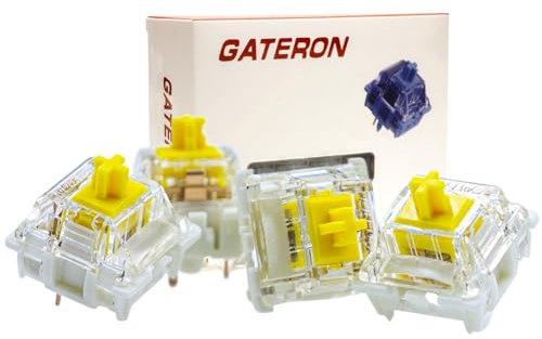 Tugeta Gateron 105Pcs G pro 3.0 Mechanical Keyboard MX Silent Switch,Linear pre lubed RGB SMD Gaming Keyboard Optical Banana Split Tactile Switches 3 Pin (Yellow)
