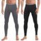INNERSY Thermounterwäsche Herren Hose Ski Unterwäsche Winter Funktionsunterwäsche Unterteile 2 Pack (L, Grau/Schwarz)