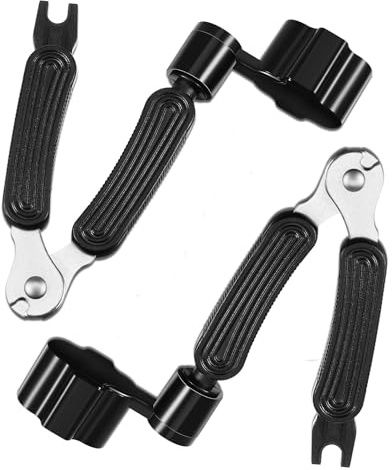 Gitarren Saitenspindel,2 PCS 3-in-1 Gitarren-Saitenwickler Gitarrensaitenwickler Gitarren-Saitenschneider Gitarren-Steg-Pin-Abzieher Abzieher Saitenabzieher Werkzeug für Gitarre Bass Geige Ukulele