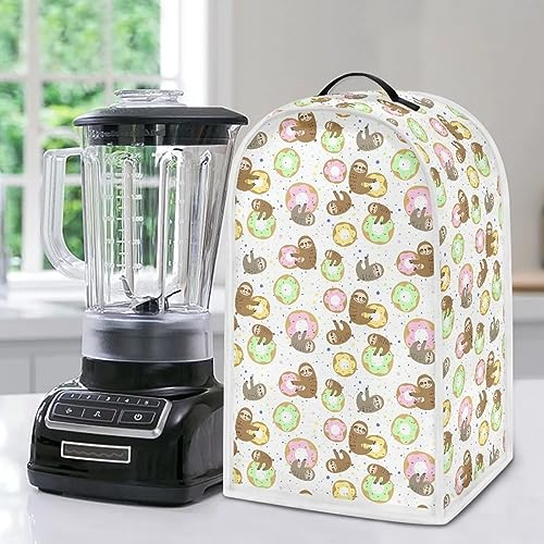 Poceacles Sloth Donut Print Kitchen Blender Covers, Blender Dust Stand Mixer or Coffee Maker Appliance Cover Anti Fingerprint Dust Proof Stain Resistant Blender Cover for Blender Appliance