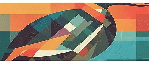 DNOVING GWP-515449984 Geschenkpapier mit geometrischen Enten, 147,3 x 58,4 cm, 2 Rollen