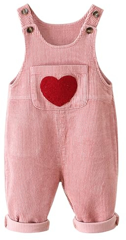Frestepvie Baby Toddler Girls Boys Corduroy Bib Overalls Trousers Soft Suspender Pants One Piece Jumpsuit Playsuit Dungarees with Front Pocket