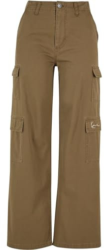 Karl Kani Damen KW241-061-1 Small Signature Washed Cargo Pants Olive, M