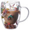 350ml Vaso Doble Pared, Vasos Cafe Cristal Flores Secas, Bonitos Taza Cristal Cafe Vasos de Te (F)