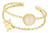 Jurawel Ring mit Stein und Stern - Edelstahl Ring für Damen Mädchen, mit/ohne Zirkonia, Silber Gold, allergenfrei & hautverträglich