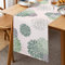 Tischläufer Grün Grau Leinen Dahlie Blume 40x140cm Tischläufer Modern Attraktiv Bauernhaus Blumentisch Mitte Dekor Frühling Sommer Tischläufer für Wohnzimmer Home Essparty Eingang Terrasse